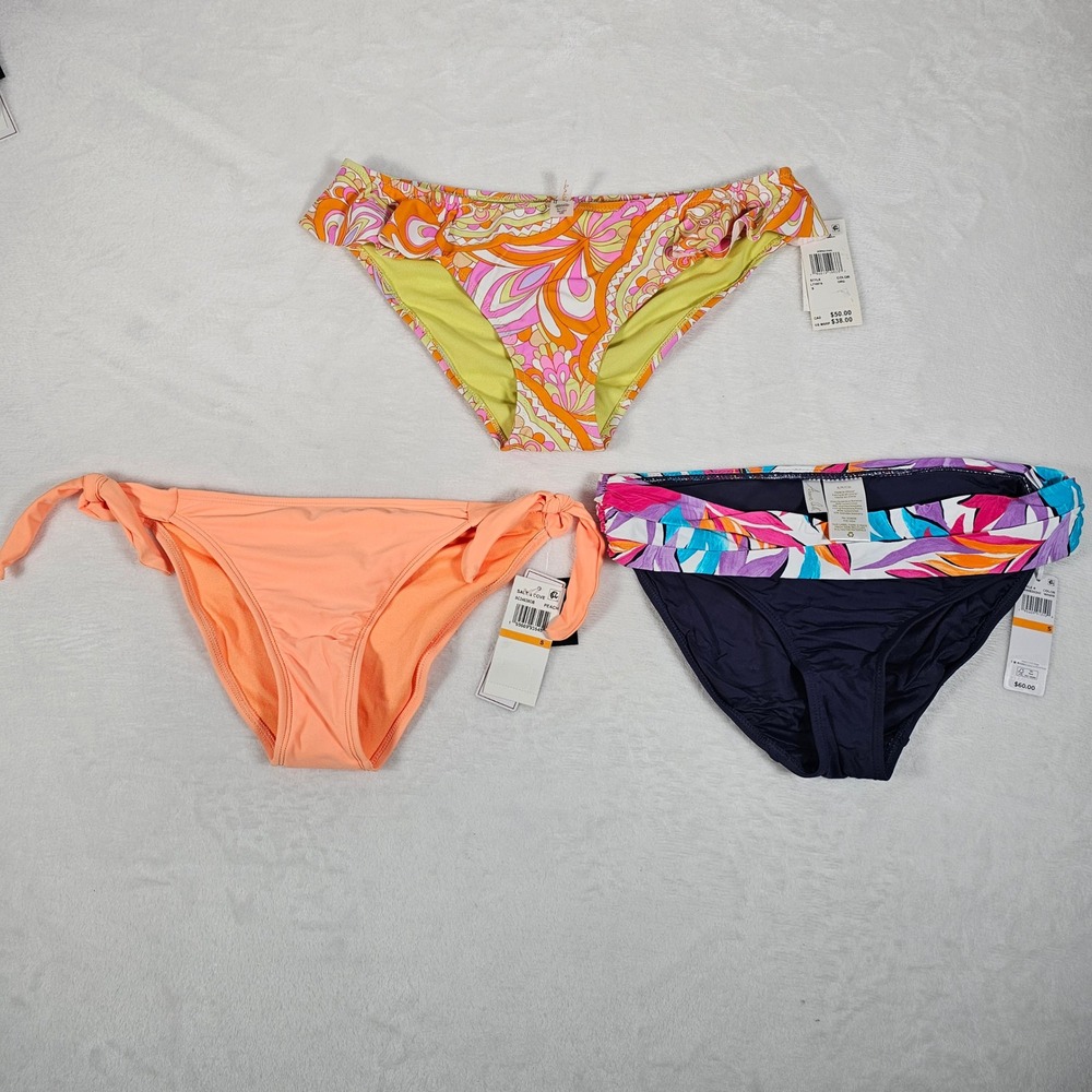 Raisins Salt + Cove Anne‎ Cole Bikini Bottoms Womens Lot of 3 Multicolor Size S